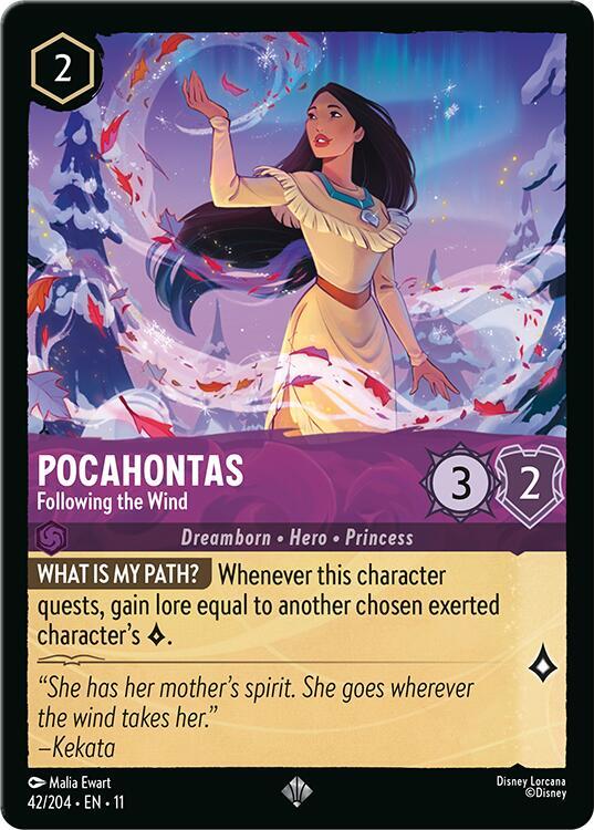 Pocahontas Following the Wind 42/204 Winterspell Lorcana card
