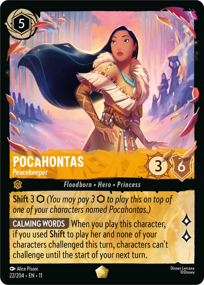 Pocahontas Peacekeeper 22/204 Winterspell Lorcana card