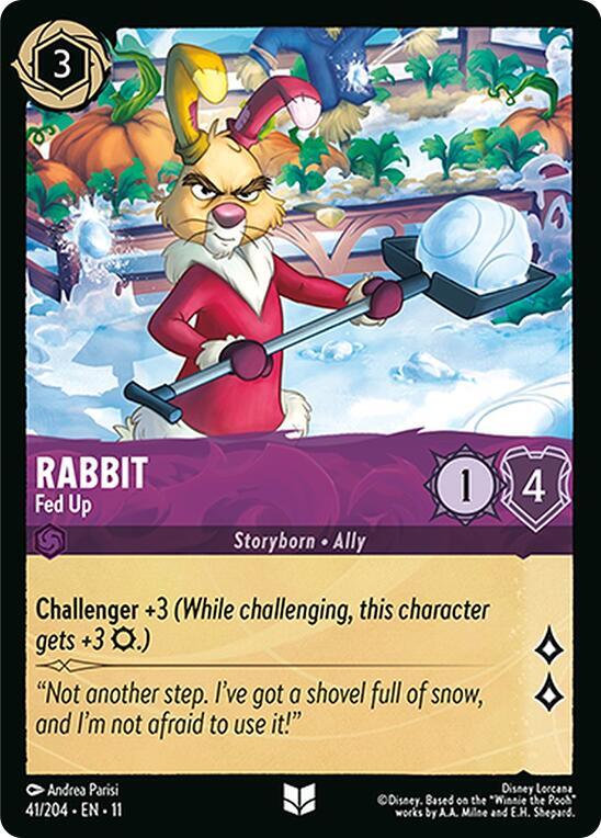 Rabbit Fed Up 41/204 Winterspell Lorcana card