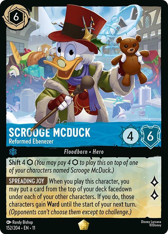 Scrooge McDuck Reformed Ebenezer 152/204 Winterspell Lorcana card