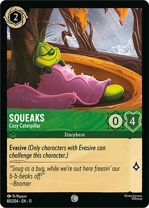 Squeaks Cozy Caterpillar 80/204 Winterspell Lorcana card