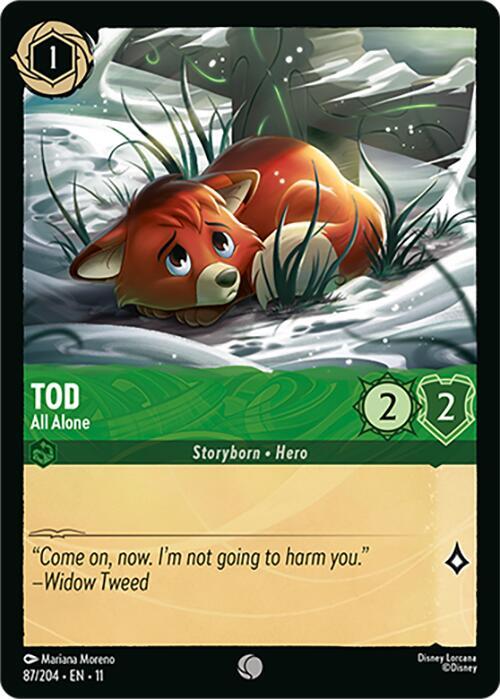 Tod All Alone 87/204 Winterspell Lorcana card