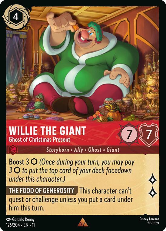 Willie the Giant Ghost of Christmas Present 126/204 Winterspell Lorcana card