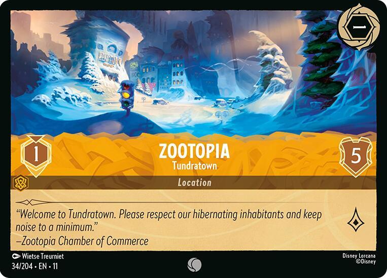 Zootopia Tundratown 34/204 Winterspell Lorcana card