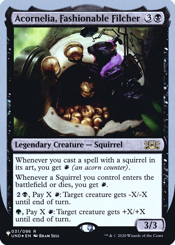 Acornelia, Fashionable Filcher ULST-18 The List (Unfinity Foil Edition) Magic card