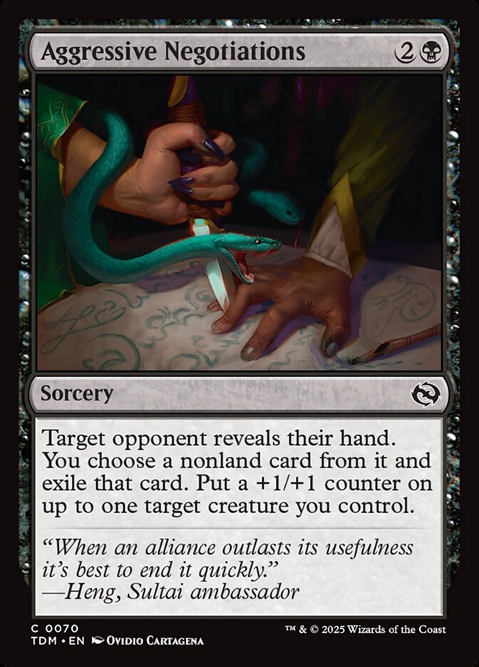 Aggressive Negotiations TDM-70 Tarkir: Dragonstorm Magic card