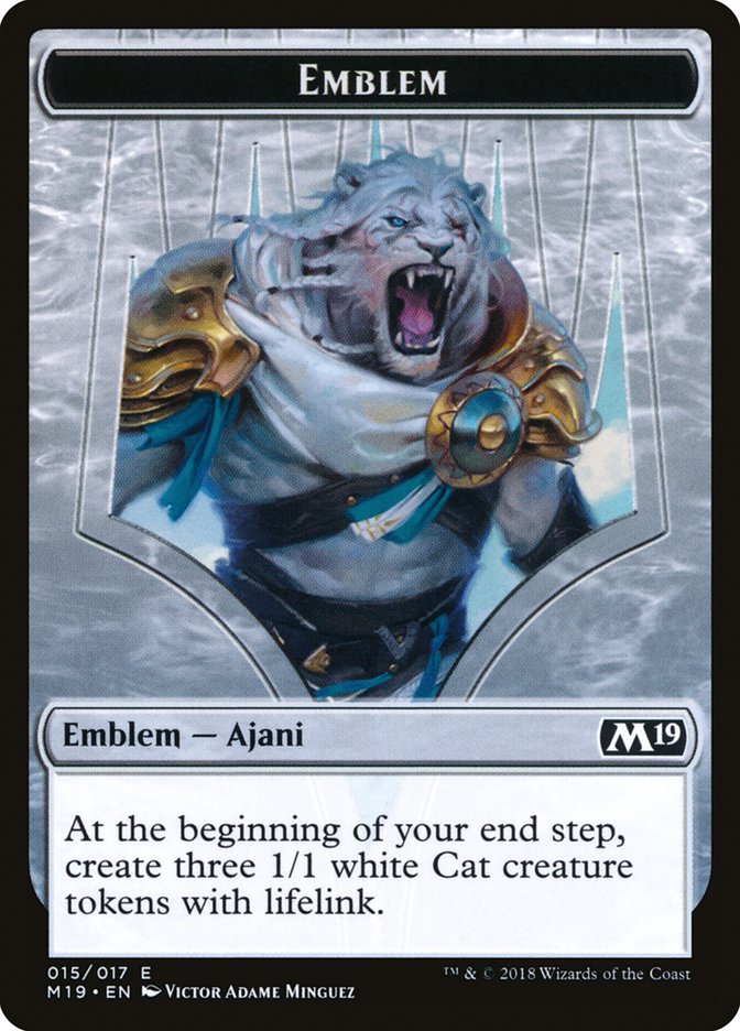Ajani, Adversary of Tyrants Emblem TM19-15 Core Set 2019 Tokens Magic card