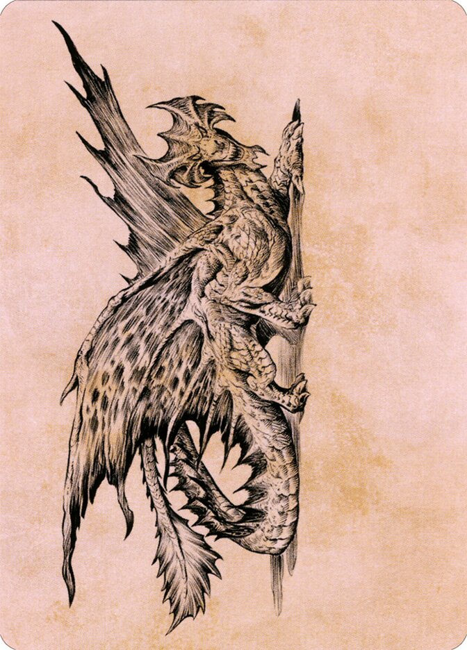 Ancient Brass Dragon // Ancient Brass Dragon ACLB-49 Battle for Baldur's Gate Art Series Magic card