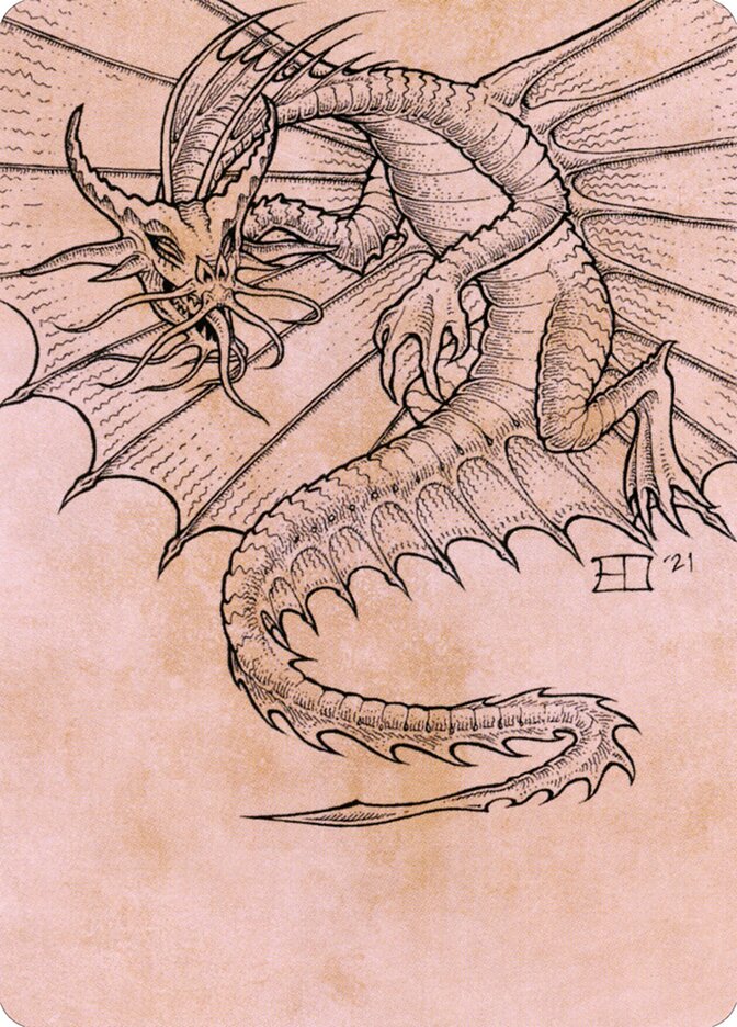 Ancient Gold Dragon // Ancient Gold Dragon ACLB-44 Battle for Baldur's Gate Art Series Magic card