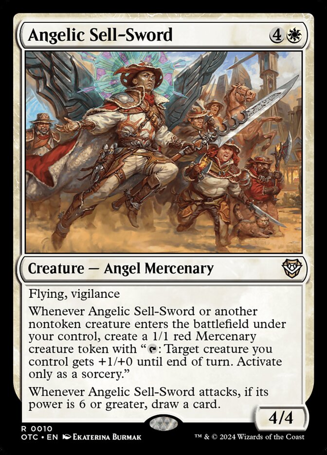 Angelic Sell-Sword OTC-10 Outlaws of Thunder Junction Commander Magic card