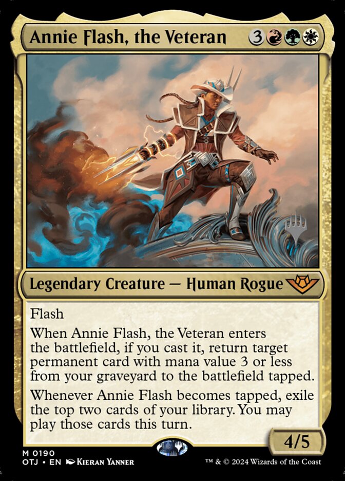Annie Flash, the Veteran POTJ-190P Outlaws of Thunder Junction Promos Magic card