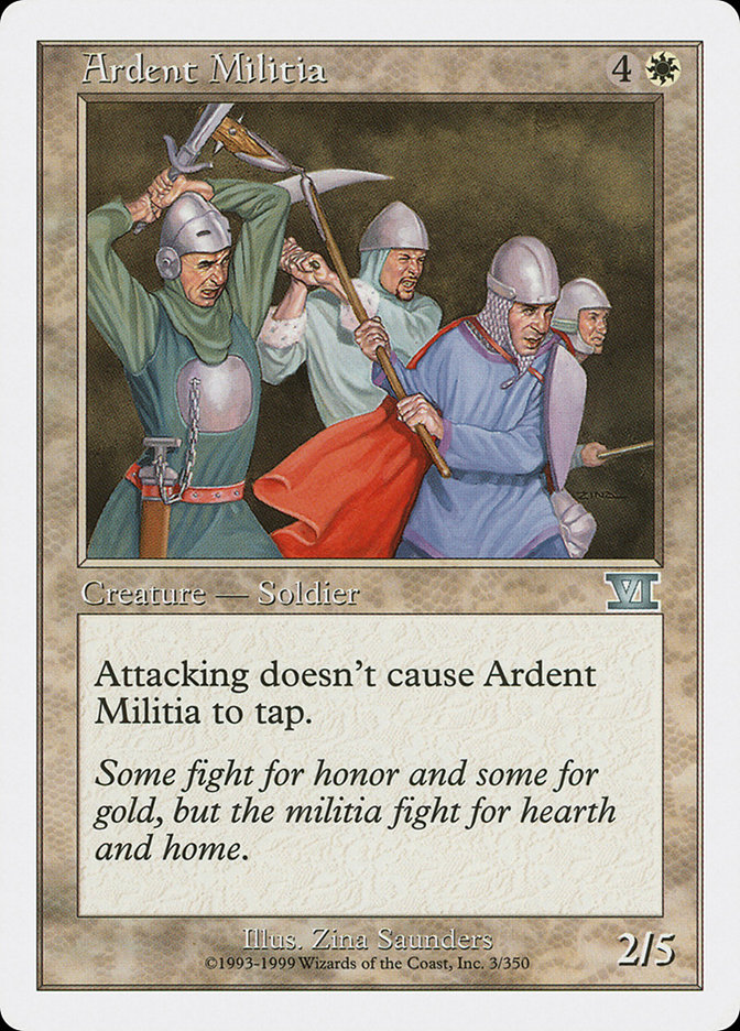 Ardent Militia 6ED-3 Classic Sixth Edition Magic card