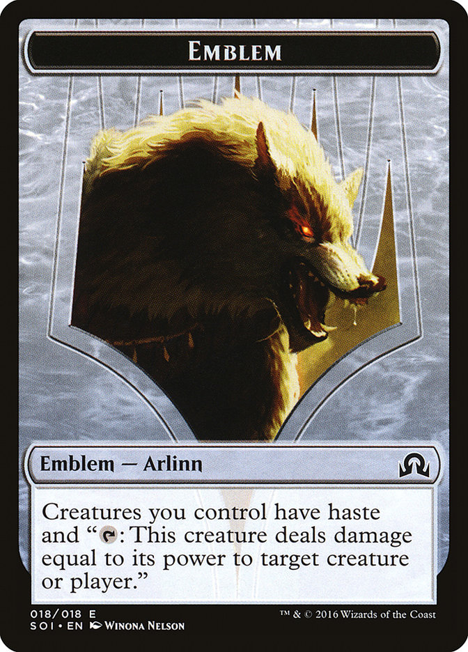 Arlinn, Embraced by the Moon Emblem TSOI-18 Shadows over Innistrad Tokens Magic card