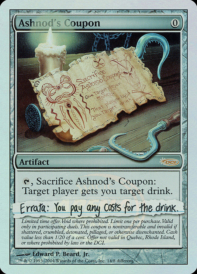 Ashnod's Coupon PAL04-14 Arena League 2004 Magic card