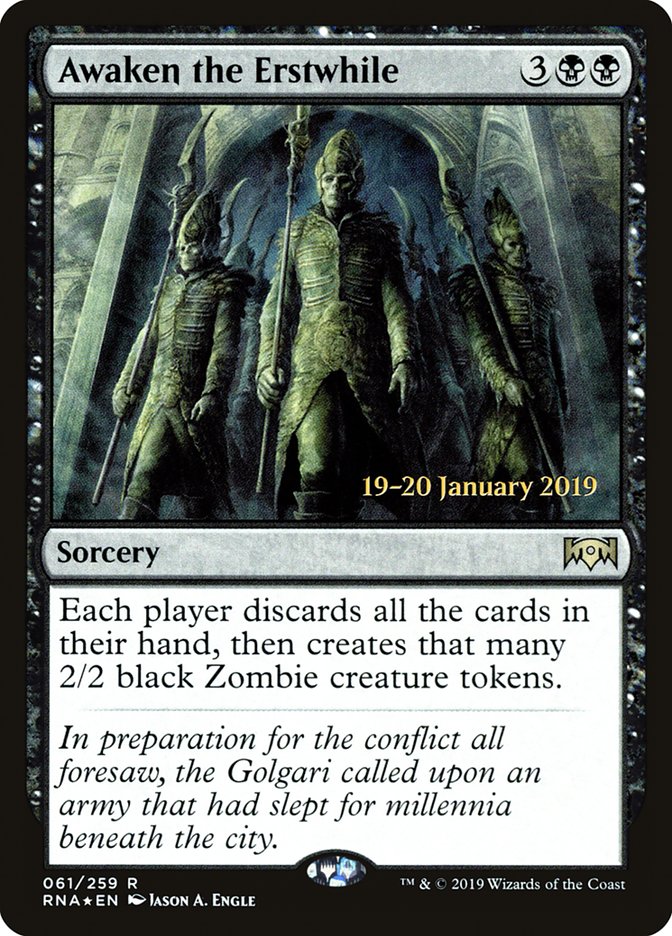 Awaken the Erstwhile PRNA-61S Ravnica Allegiance Promos Magic card