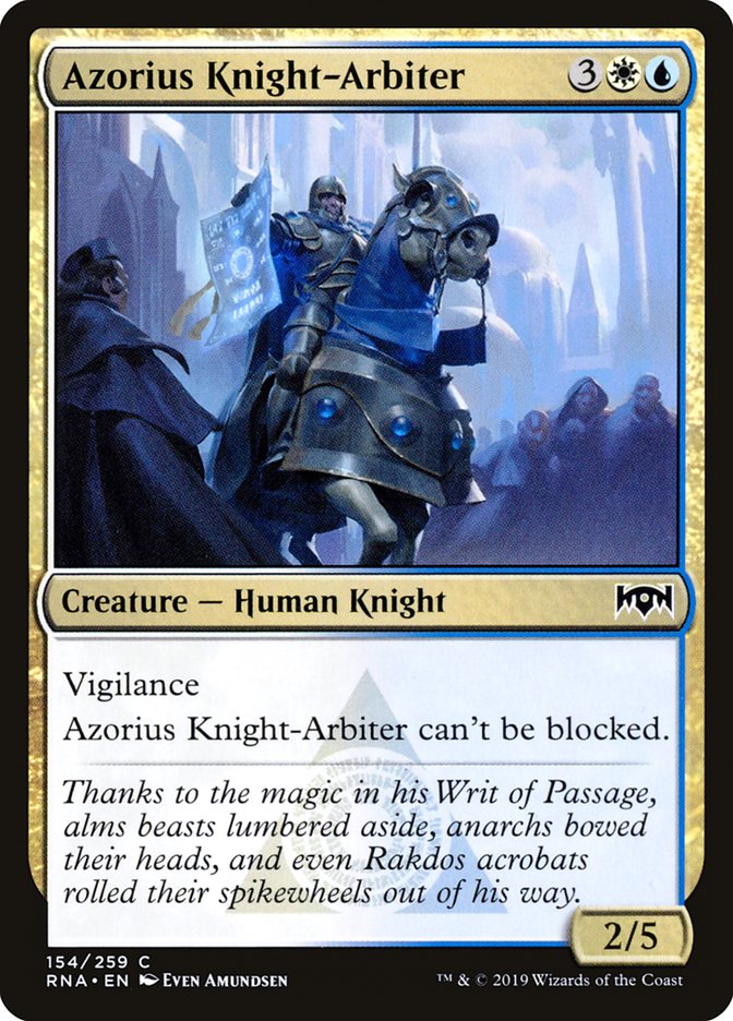 Azorius Knight-Arbiter RNA-154 Ravnica Allegiance Magic card