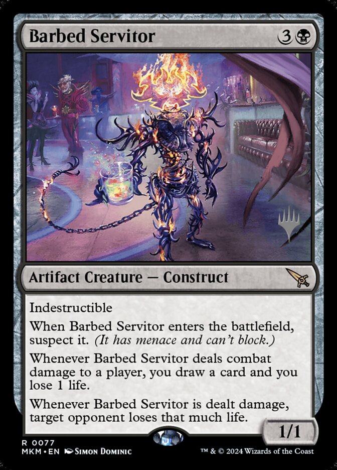 Barbed Servitor PMKM-77P Murders at Karlov Manor Promos Magic card