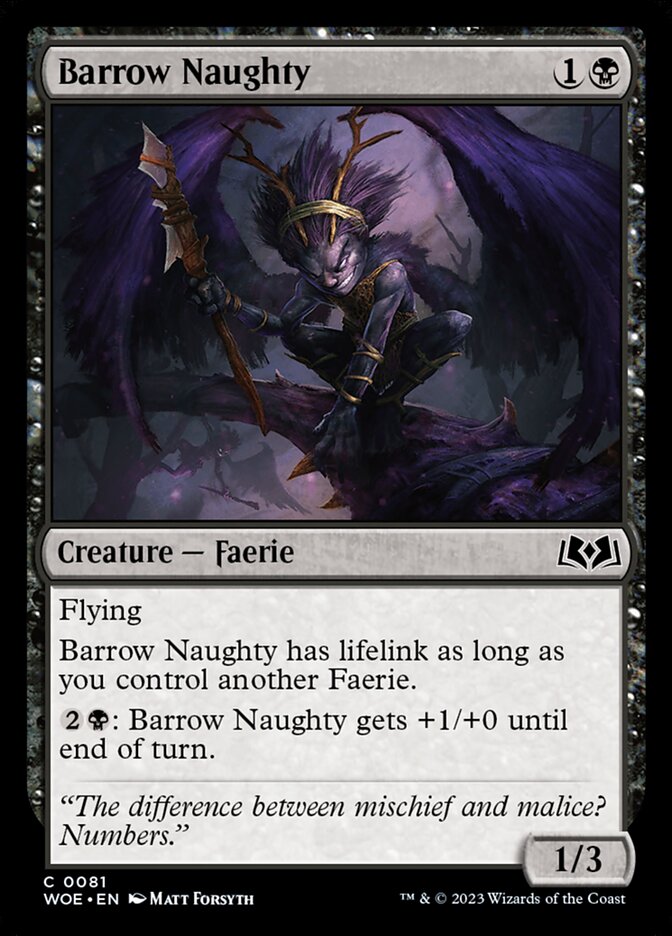 Barrow Naughty WOE-81 Wilds of Eldraine Magic card