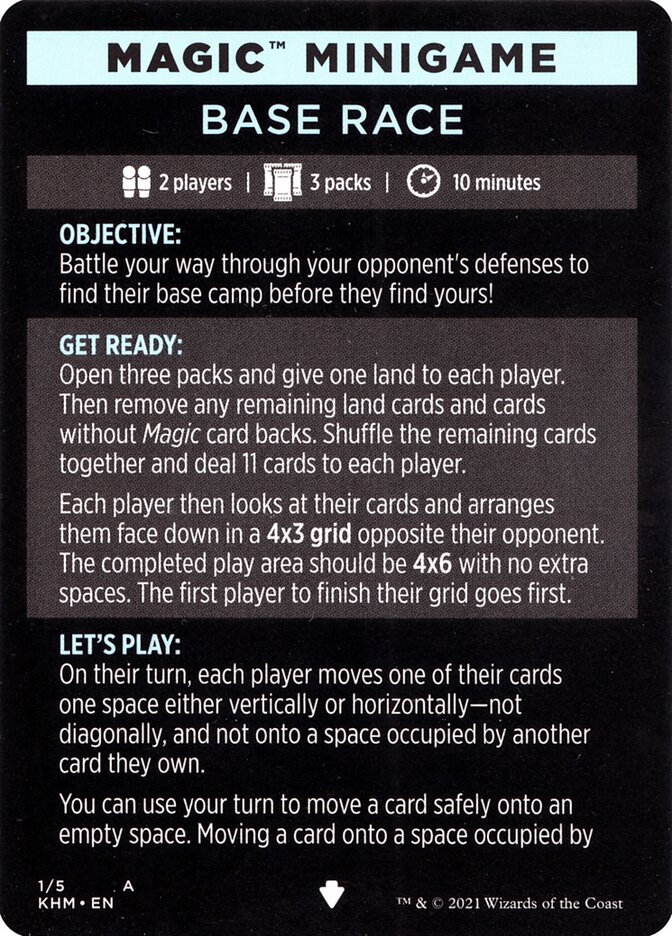 Base Race // Base Race (cont'd) MKHM-1 Kaldheim Minigames Magic card