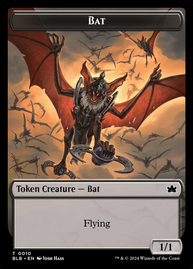 Bat TBLB-10 Bloomburrow Tokens Magic card