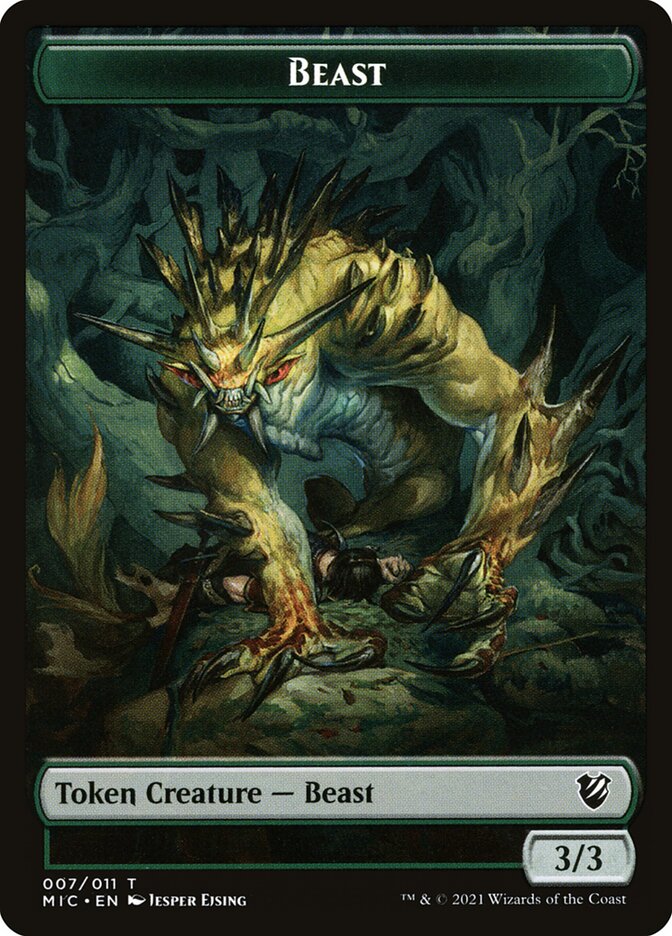 Beast TMIC-7 Midnight Hunt Commander Tokens Magic card