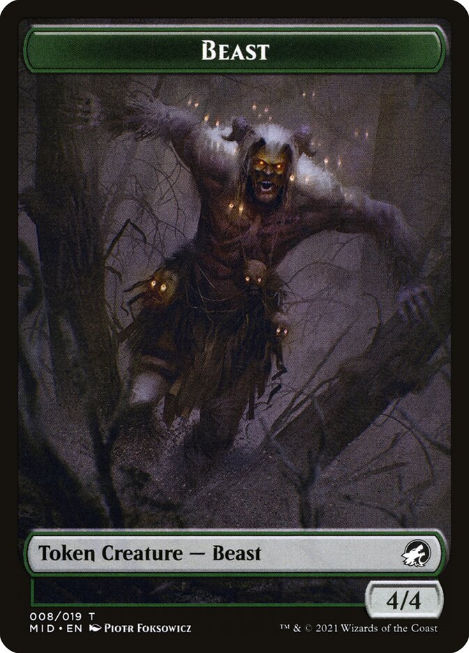 Beast TMID-8 Innistrad: Midnight Hunt Tokens Magic card