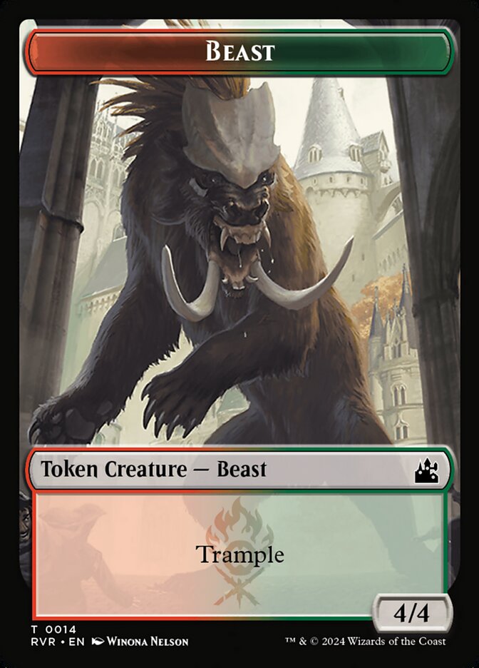 Beast TRVR-14 Ravnica Remastered Tokens Magic card