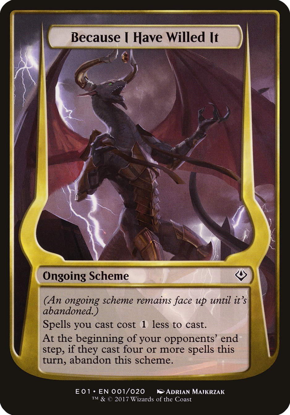 Because I Have Willed It OE01-1STAR Archenemy: Nicol Bolas Schemes Magic card