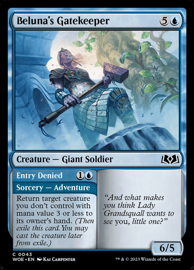 Beluna's Gatekeeper // Entry Denied WOE-43 Wilds of Eldraine Magic card
