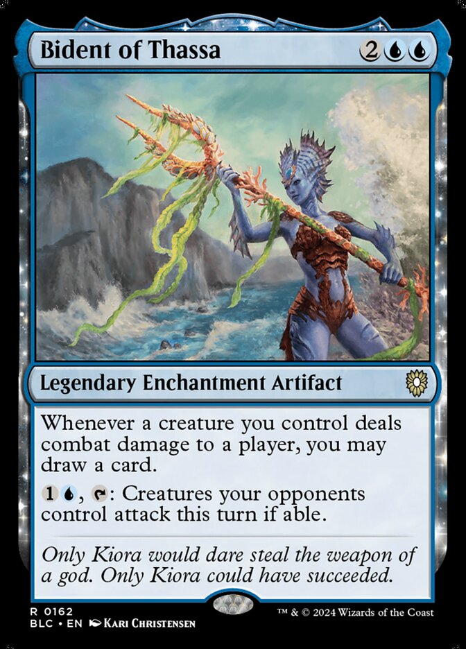 Bident of Thassa BLC-162 Bloomburrow Commander Magic card