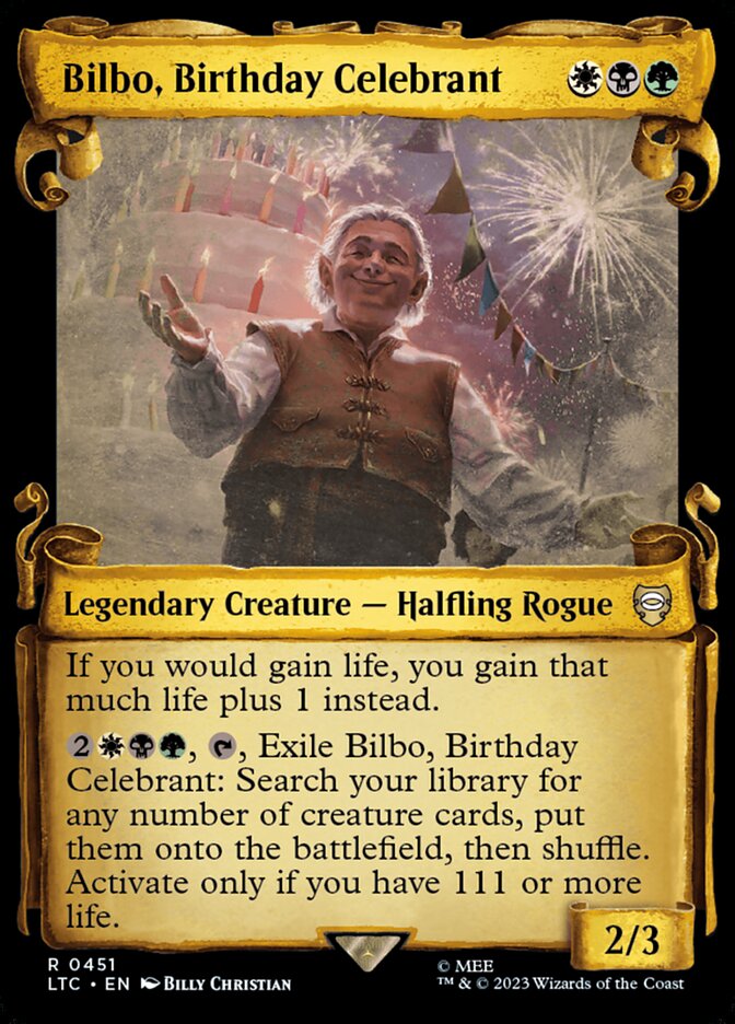 Bilbo, Birthday Celebrant LTC-451 Tales of Middle-earth Commander Magic card