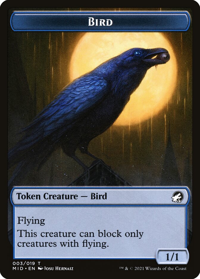 Bird TMID-3 Innistrad: Midnight Hunt Tokens Magic card