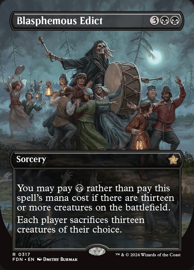 Blasphemous Edict FDN-317 Foundations Magic card