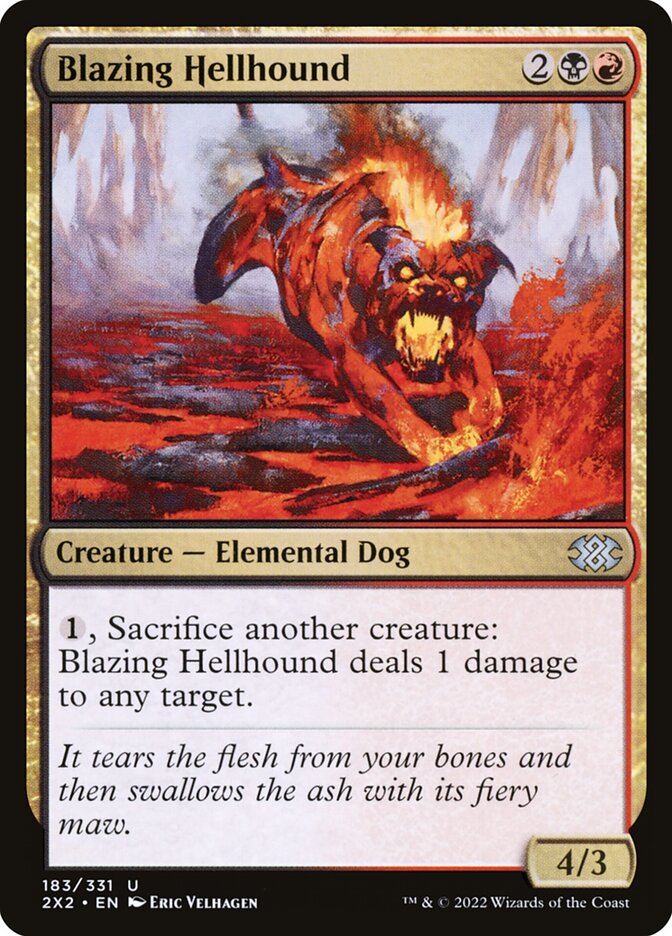 Blazing Hellhound 2X2-183 Double Masters 2022 Magic card
