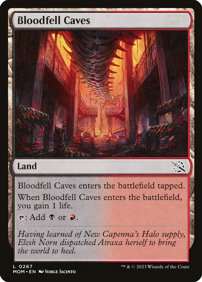 Bloodfell Caves MOM-267 March of the Machine Magic card