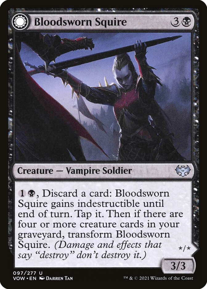 Bloodsworn Squire // Bloodsworn Knight VOW-97 Innistrad: Crimson Vow Magic card