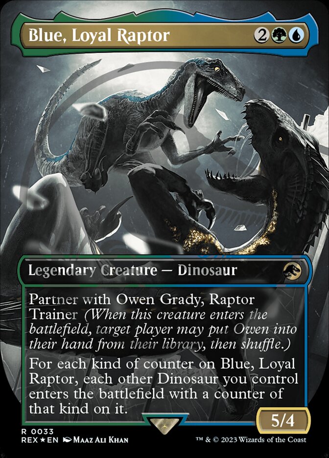 Blue, Loyal Raptor REX-33 Jurassic World Collection Magic card