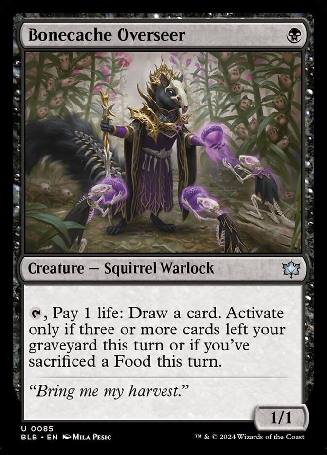 Bonecache Overseer BLB-85 Bloomburrow Magic card