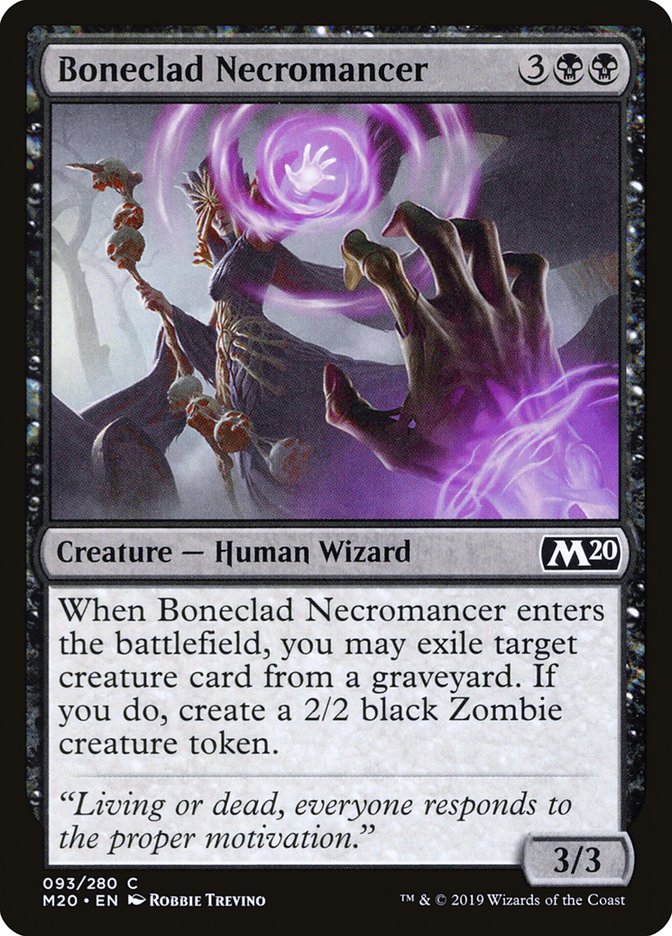 Boneclad Necromancer M20-93 Core Set 2020 Magic card