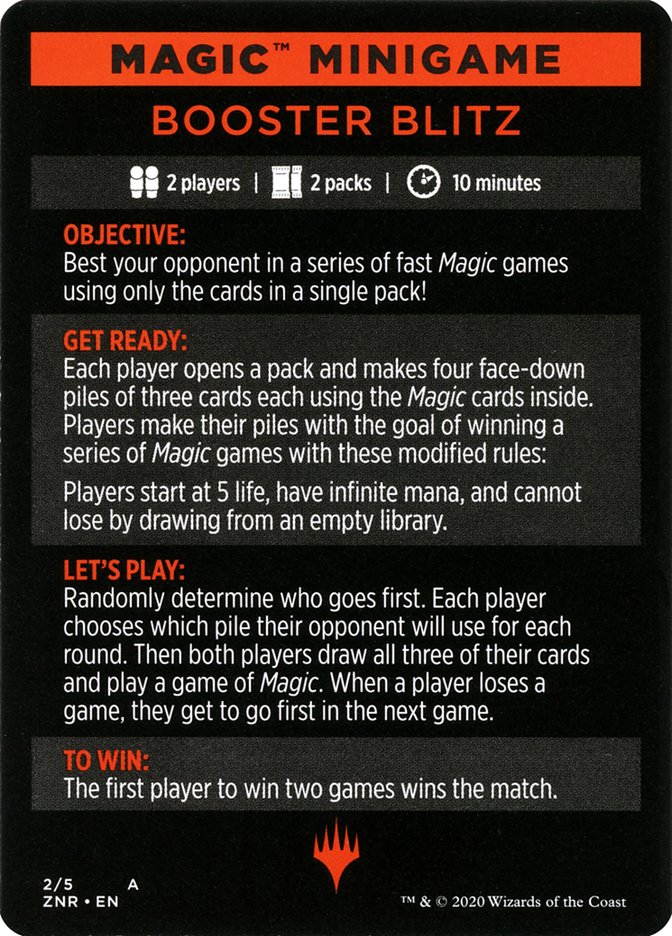 Booster Blitz MZNR-2 Zendikar Rising Minigames Magic card