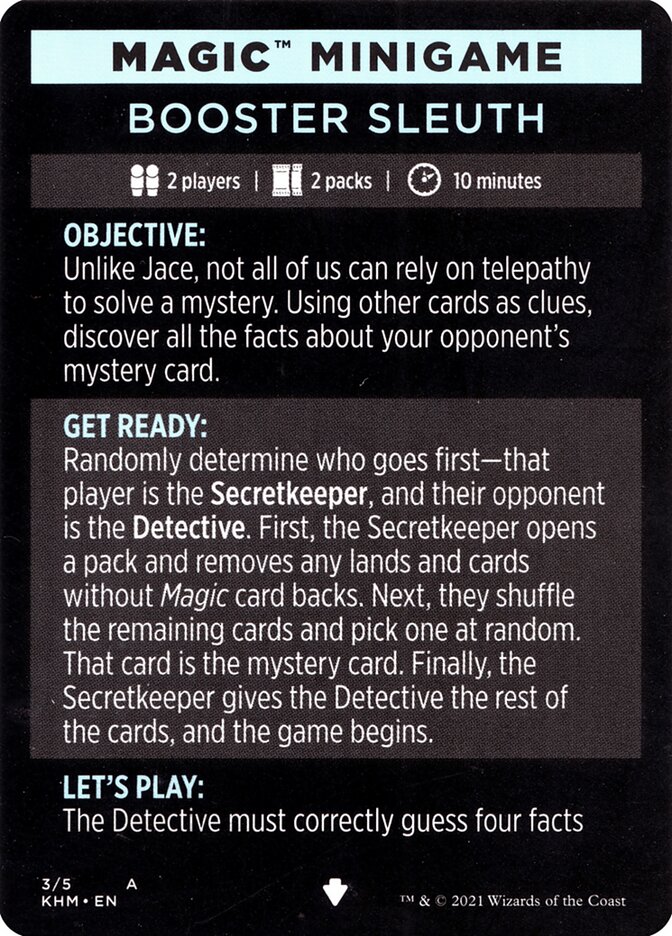 Booster Sleuth // Booster Sleuth (cont'd) MKHM-3 Kaldheim Minigames Magic card