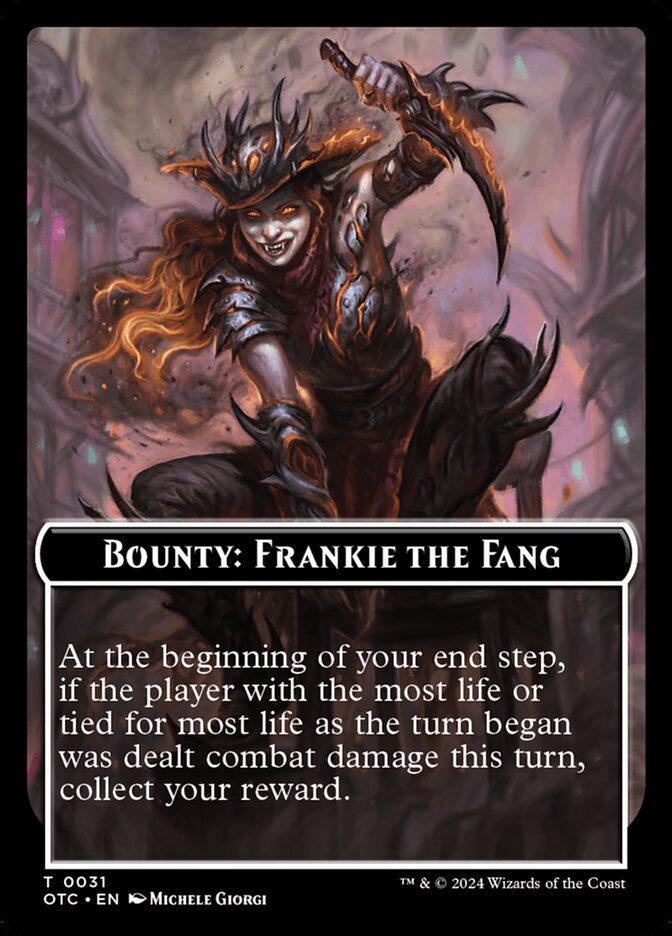 Bounty: Frankie The Fang // Wanted! TOTC-31 Outlaws of Thunder Junction Commander Tokens Magic card