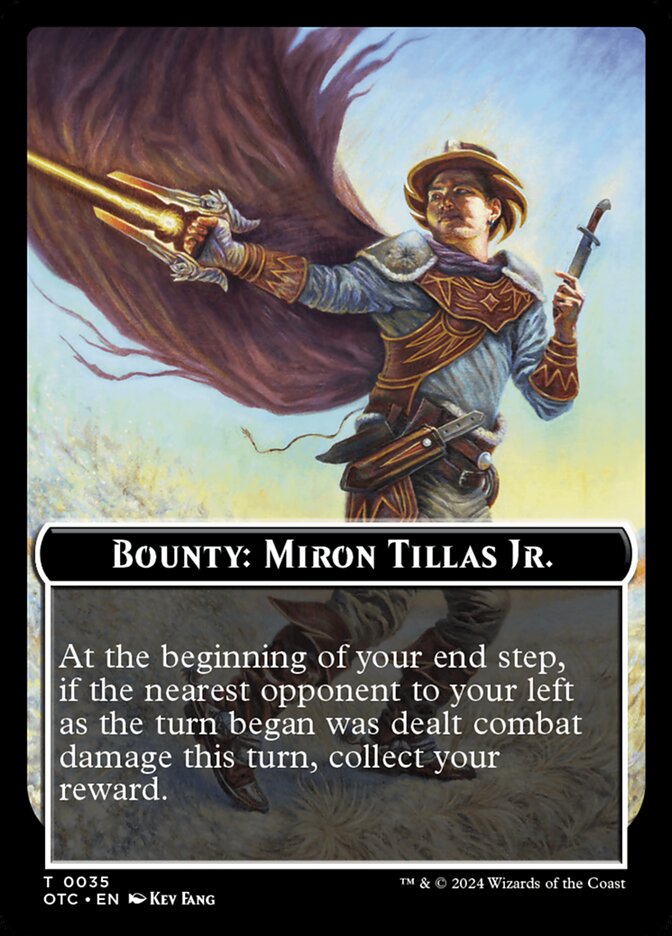 Bounty: Miron Tillas Jr. // Wanted! TOTC-35 Outlaws of Thunder Junction Commander Tokens Magic card