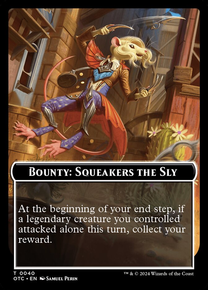 Bounty: Squeakers the Sly // Wanted! TOTC-40 Outlaws of Thunder Junction Commander Tokens Magic card