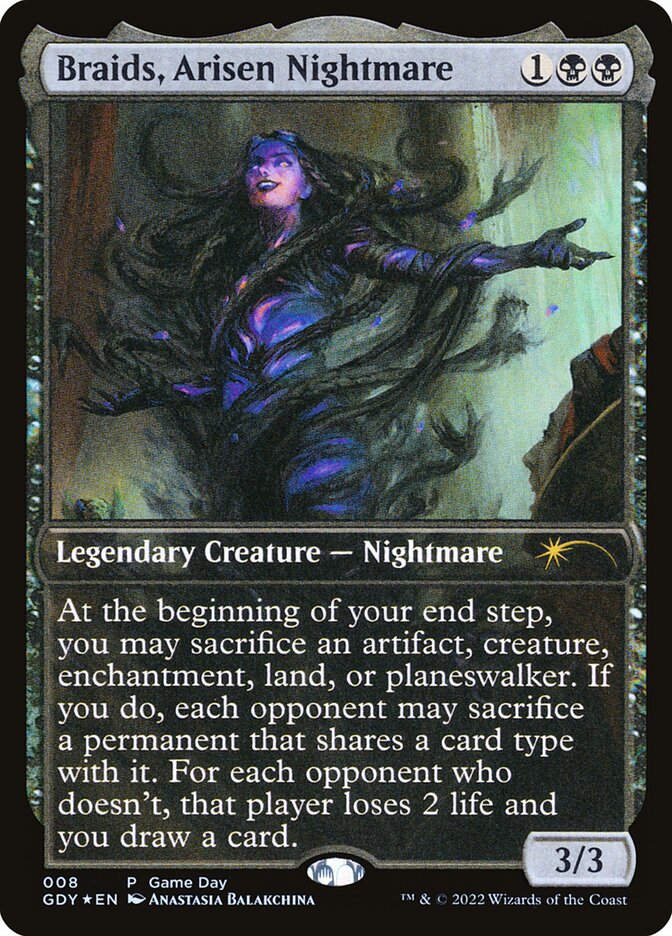 Braids, Arisen Nightmare GDY-8 Game Day Promos Magic card