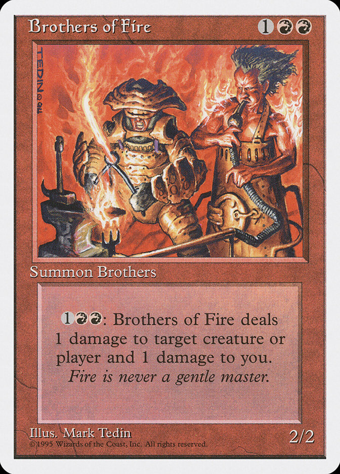 Brothers of Fire 4ED-179 Fourth Edition Magic card