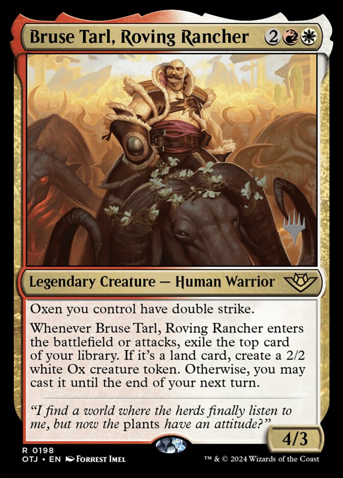 Bruse Tarl, Roving Rancher POTJ-198P Outlaws of Thunder Junction Promos Magic card