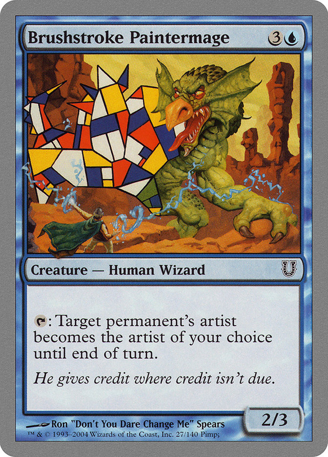 Brushstroke Paintermage UNH-27 Unhinged Magic card