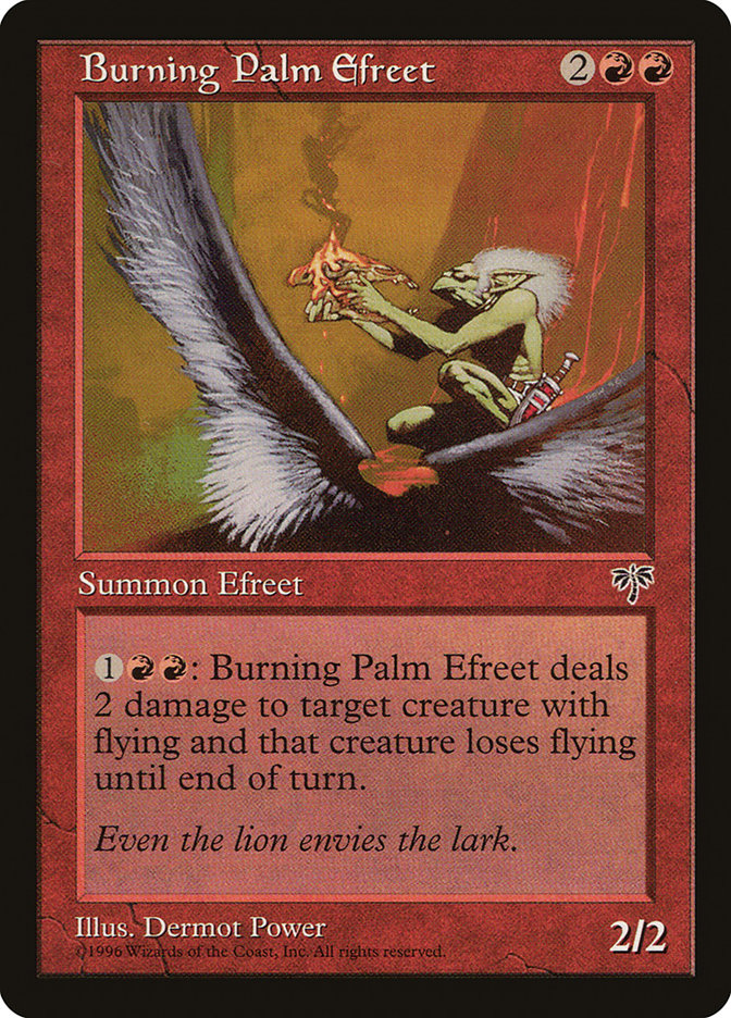 Burning Palm Efreet MIR-161 Mirage Magic card