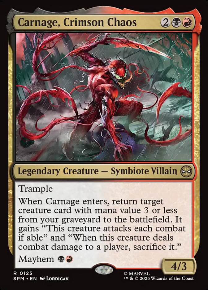 Carnage, Crimson Chaos SPM-125 Marvel's Spider-Man Magic card